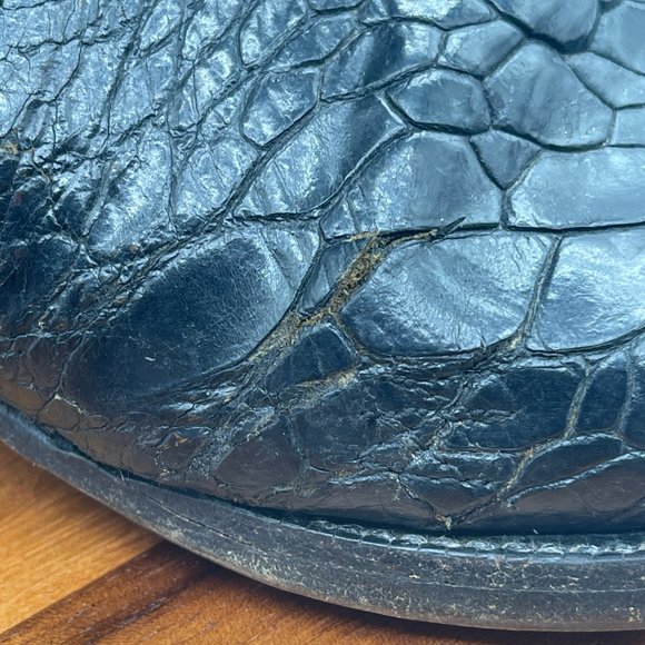 Vintage Custom Pre Ban Sea Turtle Mens 10D Black Western Cowboy Boots - Picture 8 of 13